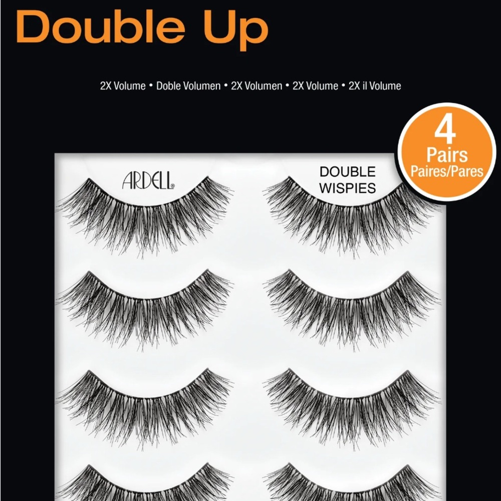 🧡🆕🧡Ardell Double Up 2x Volume Double Wispies Eyelashes (4 Pairs)